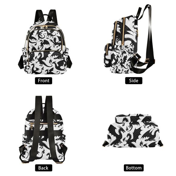 9577 Mini Backpack Silhouette Dragon Mini Backpack Purse Lightweight Small main image 6